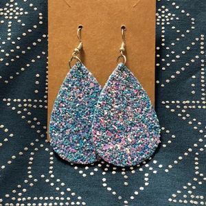 Faux Leather Earrings. NWOT.